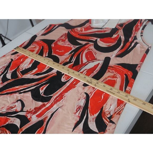 Women's Orange & Black Abstract Sleeveless Scoop-Neck Maxi Dress XL #1991-C4 - Picture 5 of 7